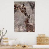 Niedliche Kleintiere | Mutter und Baby Giraffe Poster (Küche)