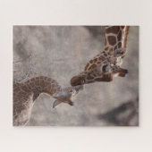 Niedliche Kleintiere | Mutter und Baby Giraffe Puzzle (Horizontal)