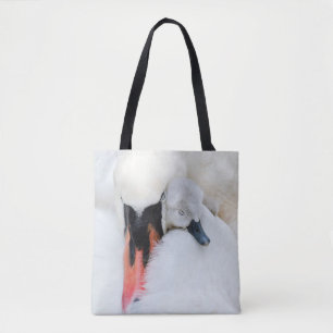 Niedliche Kleintiere   Mutter und Baby Mute Swan Tasche