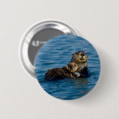 Niedliche Kleintiere | Mutter und Baby Sea Otter Button (Vorne & Hinten)