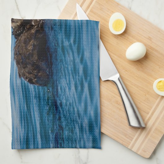 Niedliche Kleintiere | Mutter und Baby Sea Otter Geschirrtuch (Viertel Falte)