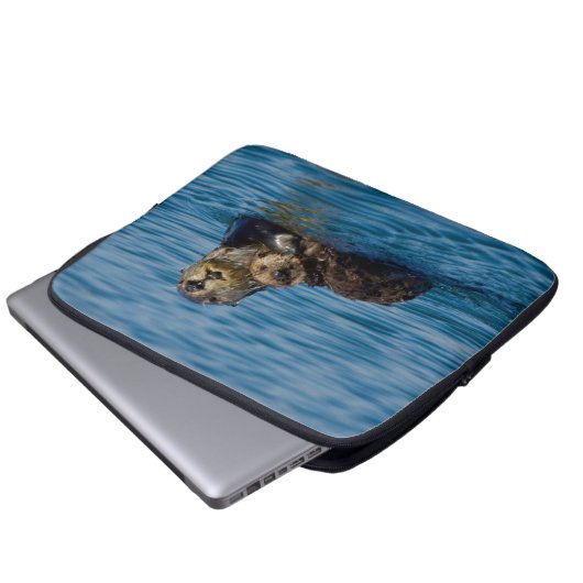 Niedliche Kleintiere | Mutter und Baby Sea Otter Laptopschutzhülle (Vorne Knopf)