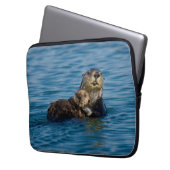 Niedliche Kleintiere | Mutter und Baby Sea Otter Laptopschutzhülle (Vorderseite Links)