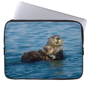 Niedliche Kleintiere   Mutter und Baby Sea Otter Laptopschutzhülle
