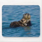Niedliche Kleintiere | Mutter und Baby Sea Otter Mousepad (Vorne)