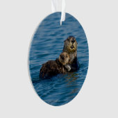 Niedliche Kleintiere | Mutter und Baby Sea Otter Ornament (Vorderseite)