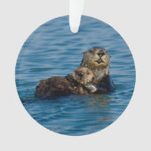 Niedliche Kleintiere | Mutter und Baby Sea Otter Ornament (Vorderseite)