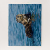 Niedliche Kleintiere | Mutter und Baby Sea Otter Puzzle (Vertikal)