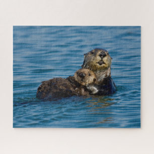 Niedliche Kleintiere   Mutter und Baby Sea Otter Puzzle