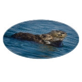 Niedliche Kleintiere | Mutter und Baby Sea Otter Schneidebrett (Ecke)