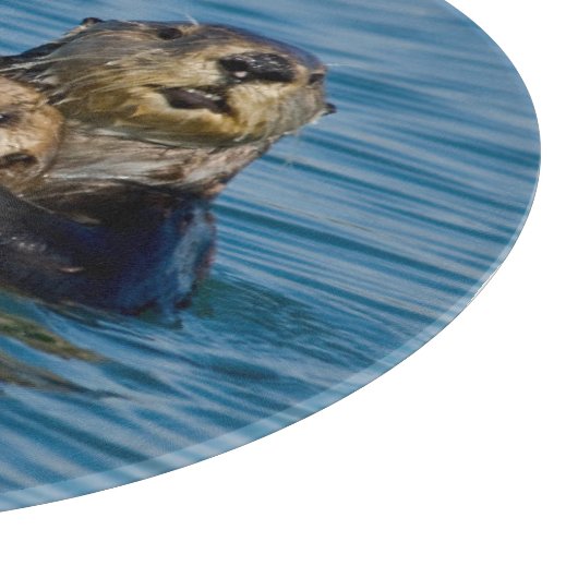 Niedliche Kleintiere | Mutter und Baby Sea Otter Schneidebrett (Ecke)