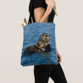 Niedliche Kleintiere | Mutter und Baby Sea Otter Tasche (Von Nahem)