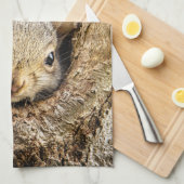 Niedliche Kleintiere | Neugierige Baby-Eichhörnche Geschirrtuch (Viertel Falte)