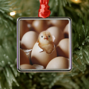 Niedliche Kleintiere   New Baby Chick Ornament Aus Metall