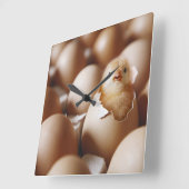Niedliche Kleintiere | New Baby Chick Quadratische Wanduhr (Winkel)