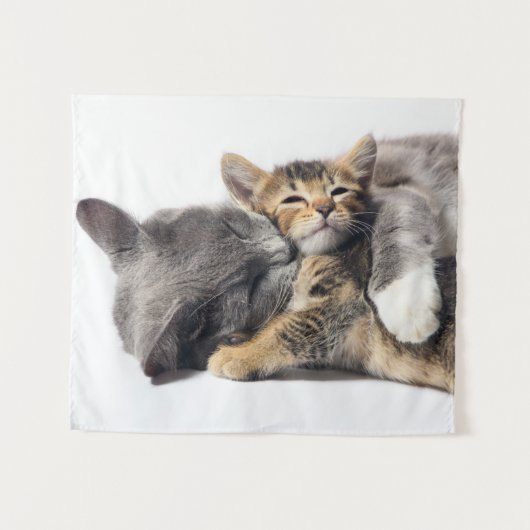 Niedliche Kleintiere | Niedlich Kitten Hug Wandteppich (Vorderseite (Horizontal))
