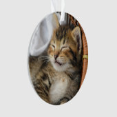 Niedliche Kleintiere | Niedlicher Tabby Cat Sleepi Ornament (Vorderseite)