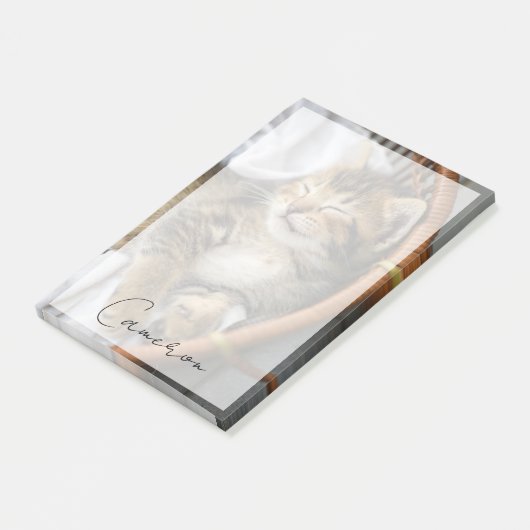 Niedliche Kleintiere | Niedlicher Tabby Cat Sleepi Post-it Klebezettel (angewinkelt)