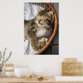 Niedliche Kleintiere | Niedlicher Tabby Cat Sleepi Poster (Küche)