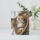 Niedliche Kleintiere | Niedlicher Tabby Cat Sleepi Postkarte (Stehend Vorderseite)
