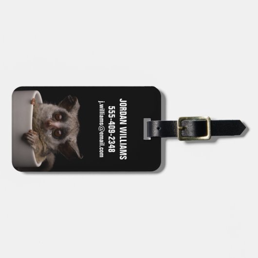 Niedliche Kleintiere | Niedliches Bushbaby Gepäckanhänger (Vorderseite horizontal)