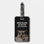 Niedliche Kleintiere | Niedliches Bushbaby Gepäckanhänger (Rückseite vertikal)