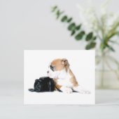 Niedliche Kleintiere | Old Tyme British Bulldog Postkarte (Stehend Vorderseite)