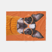 Niedliche Kleintiere | Orange Boston Terrier Fleecedecke (Vorderseite (Horizontal))