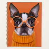 Niedliche Kleintiere | Orange Boston Terrier Planer (Vorderseite)