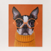 Niedliche Kleintiere | Orange Boston Terrier Puzzle (Vertikal)