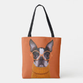 Niedliche Kleintiere | Orange Boston Terrier Tasche (Rückseite)