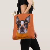 Niedliche Kleintiere | Orange Boston Terrier Tasche (Von Nahem)