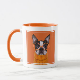 Niedliche Kleintiere Orange Boston Terrier Tasse