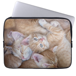 Niedliche Kleintiere Orange Kitten Pile Laptopschutzhülle