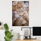 Niedliche Kleintiere | Orange Kitten Pile Poster (Heimbüro)