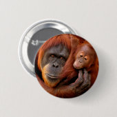 Niedliche Kleintiere | Orangutan Mama & Baby Button (Vorne & Hinten)