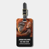 Niedliche Kleintiere | Orangutan Mama & Baby Gepäckanhänger (Vorderseite vertikal)