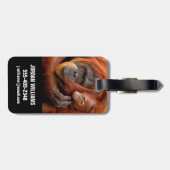 Niedliche Kleintiere | Orangutan Mama & Baby Gepäckanhänger (Rückseite horizontal)