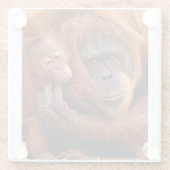Niedliche Kleintiere | Orangutan Mama & Baby Glasuntersetzer (Rückseite)