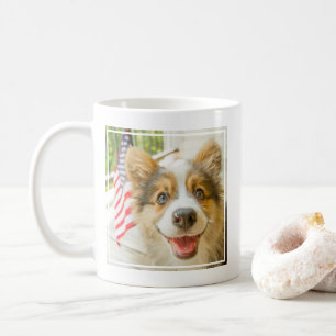 Niedliche Kleintiere Patriotic Corgi Puppy Kaffeetasse