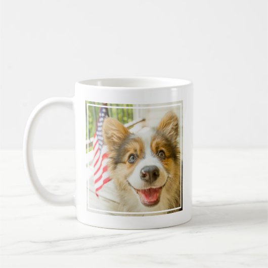 Niedliche Kleintiere | Patriotic Corgi Puppy Kaffeetasse (Links)