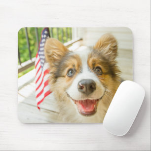 Niedliche Kleintiere   Patriotic Corgi Puppy Mousepad