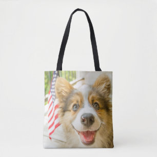 Niedliche Kleintiere   Patriotic Corgi Puppy Tasche