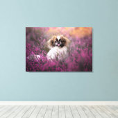 Niedliche Kleintiere | Pekingese Puppy Leinwanddruck (Insitu (Holzboden))