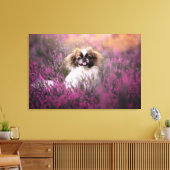 Niedliche Kleintiere | Pekingese Puppy Leinwanddruck (Insitu (Wohnzimmer))