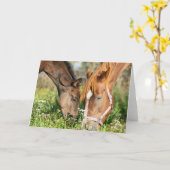 Niedliche Kleintiere | Pferdekälte Karte (Gelbe Blume)