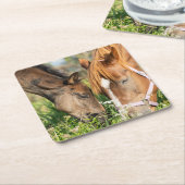 Niedliche Kleintiere | Pferdekälte Rechteckiger Pappuntersetzer (angewinkelt)