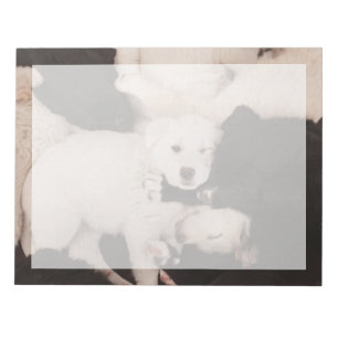 Niedliche Kleintiere   Pile von Welpen Notizblock