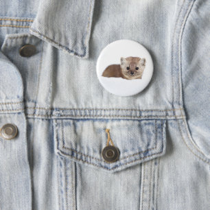 Niedliche Kleintiere Pine Marten Button