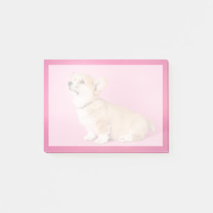Niedliche Kleintiere Pink Corgi Puppy Post-it Klebezettel